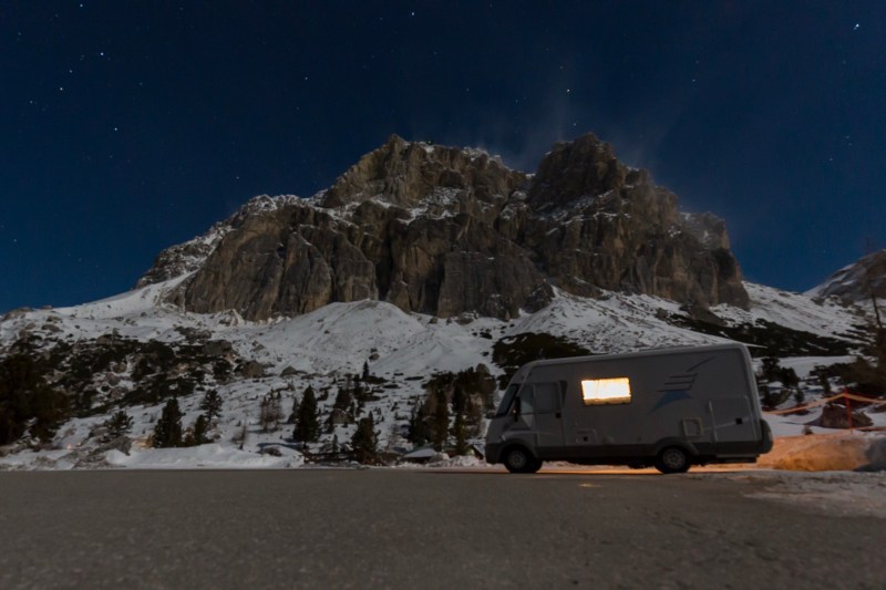 Pian Falzarego at night