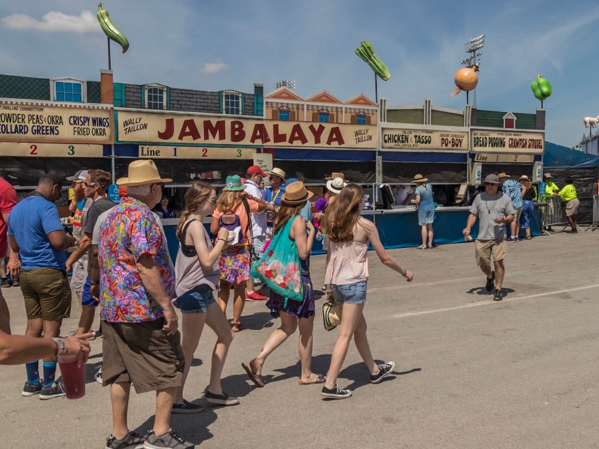 Food stalls at New Orleans Jazz Fest