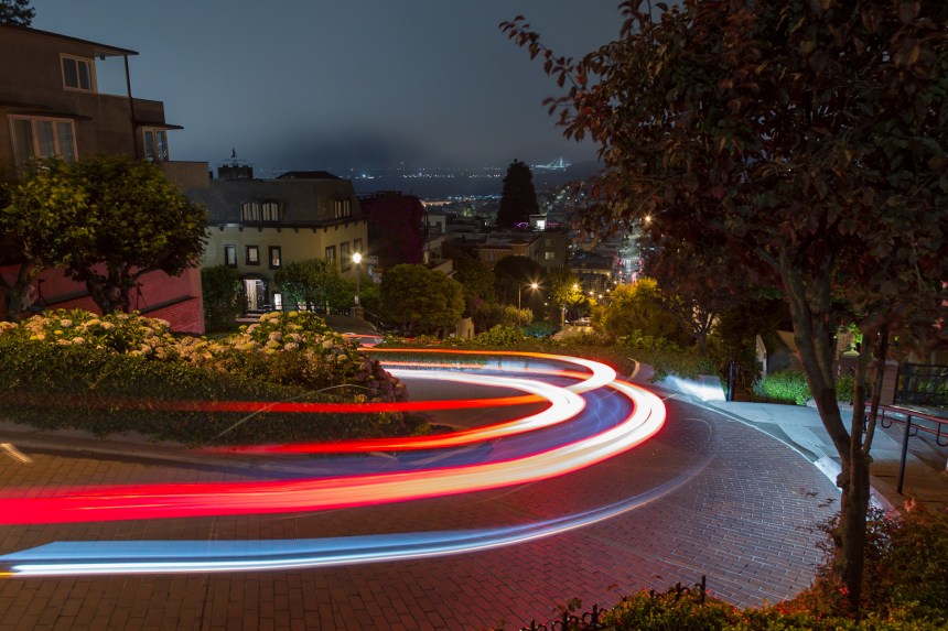 Lombard Street at night