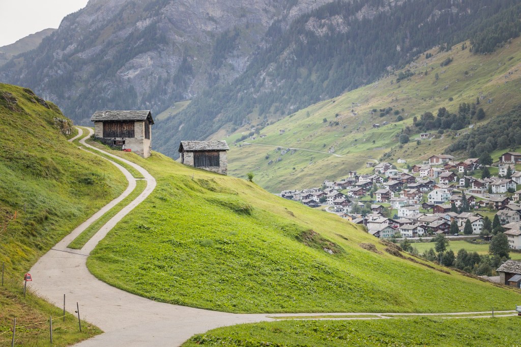 old wooden barns in Vals